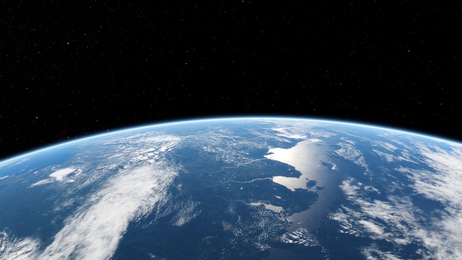 The Earth seen from low orbit, with the limb and atmosphere